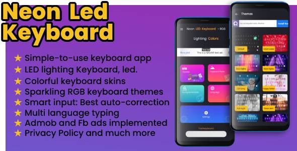 Neon LED Keyboard: RGB & Emoji - Ads Implemented Neon LED Keyboard: RGB & Emoji - Ads Implemented