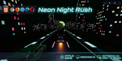 Neon Night Rush | 3D Cyberpunk Endless Car Racing HTML5 Game