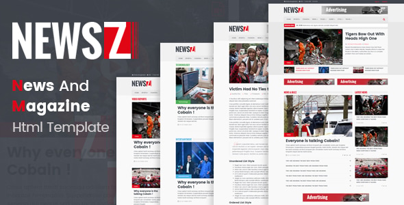 NewsZ - News & Magazine Html Template NewsZ - News & Magazine Html Template