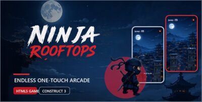 Ninja Rooftops | Endless HTML5 Arcade Game for Construct 3