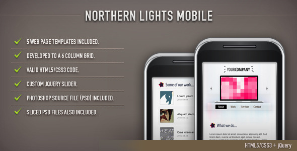 Northern Lights HTML Template (Mobile) Northern Lights HTML Template (Mobile)