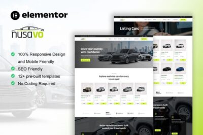 Nusavo - Car Rental Elementor Pro Template Kit