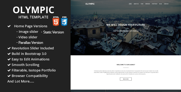 Olympic One Page Parallax Template Olympic One Page Parallax Template
