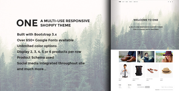ONE - A multi-use responsive Shopify theme ONE - A multi-use responsive Shopify theme