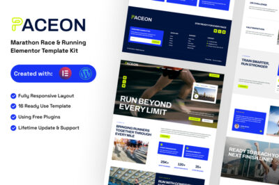 Paceon - Marathon Race & Running Elementor Template Kit