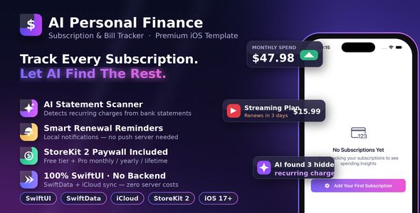 PennyPal — AI Subscription With Bill Tracker | SwiftUI iOS App PennyPal — AI Subscription With Bill Tracker | SwiftUI iOS App