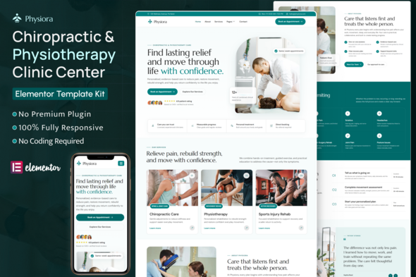 Physiora - Chiropractic & Physiotherapy Elementor Template Kit Physiora - Chiropractic & Physiotherapy Elementor Template Kit
