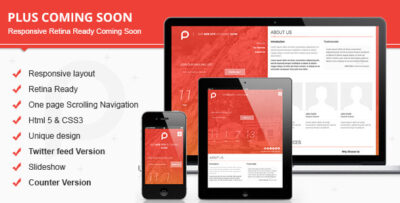 Plus Responsive Retina Ready Coming Soon