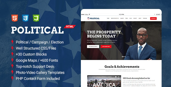 Political - Multipurpose Campaign, Election HTML Template Political - Multipurpose Campaign, Election HTML Template