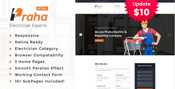 Praha - Electrician Experts HTML Template Praha - Electrician Experts HTML Template