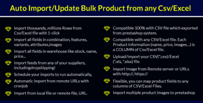 Prestashop Import Product with Csv/Excel - Product Importer Module