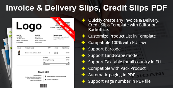Prestashop Invoice & Delivery Slips, Credit Slips Template Builder with Custom Number Prestashop Invoice & Delivery Slips, Credit Slips Template Builder with Custom Number