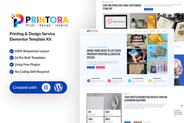 Printora - Printing and Design Service Elementor Template Kit Printora - Printing and Design Service Elementor Template Kit