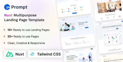Prompt - Tailwind CSS Nuxt 4 Multipurpose Landing Template
