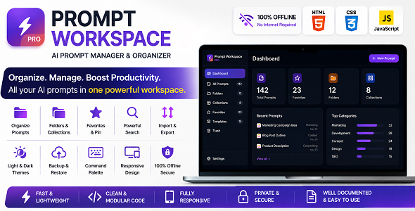 Prompt Workspace | HTML5 AI Prompt Manager and Library Prompt Workspace | HTML5 AI Prompt Manager and Library