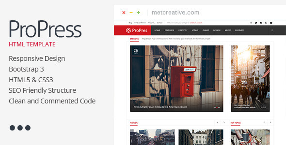 ProPress - Responsive News & Magazine Template ProPress - Responsive News & Magazine Template