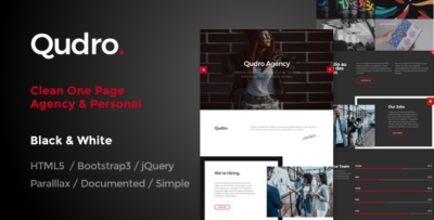 Qudro - One Page Agency & Portfolio