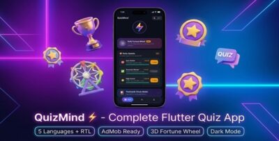 QuizMind - 100% Offline Flutter Trivia Quiz App, 5 Languages & AdMob