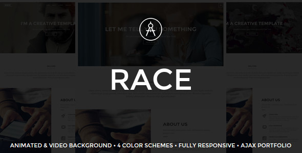 Race - Creative One Page Template Race - Creative One Page Template