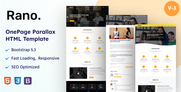 Rano - One Page Parallax HTML Template Rano - One Page Parallax HTML Template