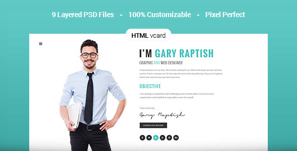 Raptish - Premium vCard/Resume HTML Template Raptish - Premium vCard/Resume HTML Template