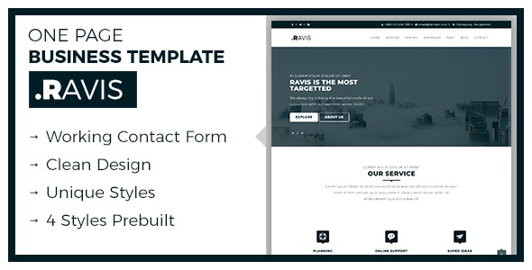 Ravis - One Page Responsive Business Template Ravis - One Page Responsive Business Template