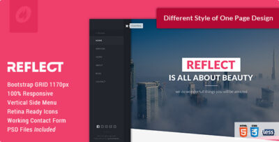 Reflect - Single Page HTML Template