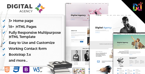 Responsive HTML Multipurpose Template - Digital Creative Agency Responsive HTML Multipurpose Template - Digital Creative Agency