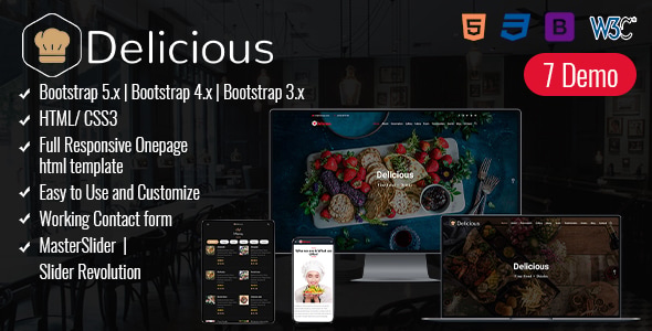 Responsive One page Restaurant Template Responsive One page Restaurant Template