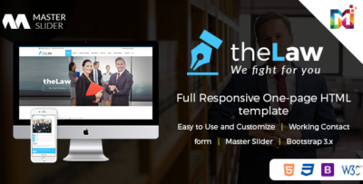 Responsive Website Template Law Firm - One Page