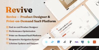 Revive - Product Designer & Print-on-Demand SaaS Platform JS Script