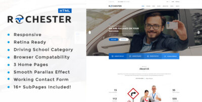 Rochester : Driving School HTML Template