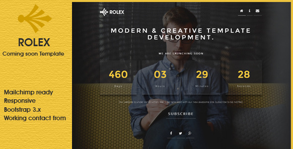 ROLEX - Responsive Coming Soon Template ROLEX - Responsive Coming Soon Template