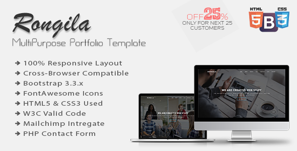 Rongila - MultiPurpose Onepage Portfolio Template Rongila - MultiPurpose Onepage Portfolio Template