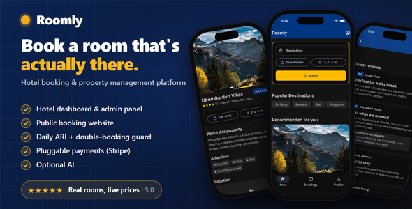 Roomly | Hotel Booking Marketplace — Flutter App and Web Admin Panel Roomly | Hotel Booking Marketplace — Flutter App and Web Admin Panel