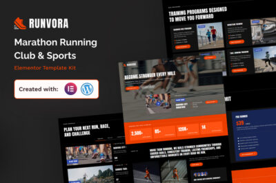 Runvora - Marathon Running Club & Sports Elementor Template Kit