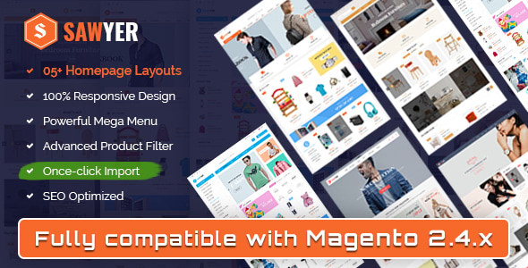 Sawyer - Multipurpose Responsive Magento 2 and 1.9 Theme Sawyer - Multipurpose Responsive Magento 2 and 1.9 Theme