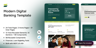 SecureVest - Modern Digital Banking & Financial Services Next.js Template