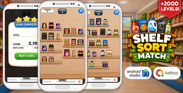 Shelf Sort Match - Android Studio Sorting Puzzle Game with AdMob Ads Shelf Sort Match - Android Studio Sorting Puzzle Game with AdMob Ads