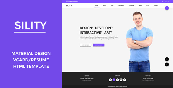 Sility - vCard, CV & Resume HTML Template Sility - vCard, CV & Resume HTML Template