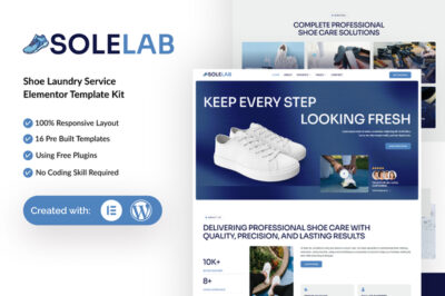 Solelab - Shoe Laundry Service Elementor Template Kit