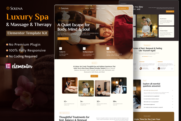 Solena - Luxury Spa & Massage Therapy Elementor Template Kit Solena - Luxury Spa & Massage Therapy Elementor Template Kit