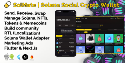 SolMate | Crypto Wallet and Community Flutter App for Solana With Node Backend