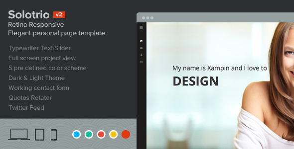 Solotrio - Retina Responsive Elegant Personal One-Page Template Solotrio - Retina Responsive Elegant Personal One-Page Template