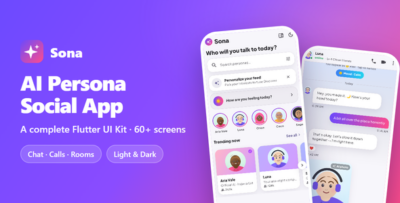 Sona | AI Persona Chat and Companion App - Flutter UI Kit