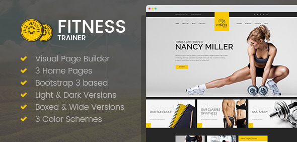 Sport Trainer - Yoga and Crossfit HTML template with Builder Sport Trainer - Yoga and Crossfit HTML template with Builder
