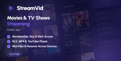 StreamVid | Movies and TV Shows Streaming App