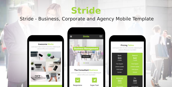 Stride - Business, Corporate and Agency Mobile Template Stride - Business, Corporate and Agency Mobile Template