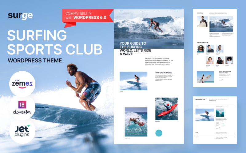Surge - Surfing Sports Club WordPress Theme Surge - Surfing Sports Club WordPress Theme
