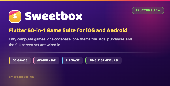 Sweetbox | Flutter 50-in-1 Game Suite Sweetbox | Flutter 50-in-1 Game Suite